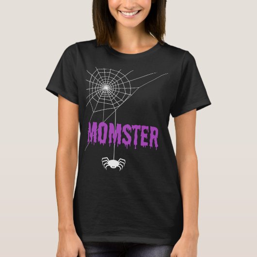 Momster Dripping Blood Font and Spider T-shirt (Voorkant)