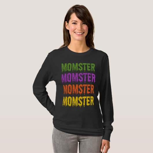 Momster Dripping Font Generic Halloween Costume T-shirt (Voorkant volledig)