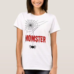 Momster druipend bloed-lettertype en spin t-shirt