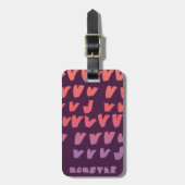 momster- en handgetekende patronen bagagelabel (Voorkant verticaal)