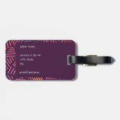 momster- en handgetekende patronen bagagelabel (Achterkant horizontaal)