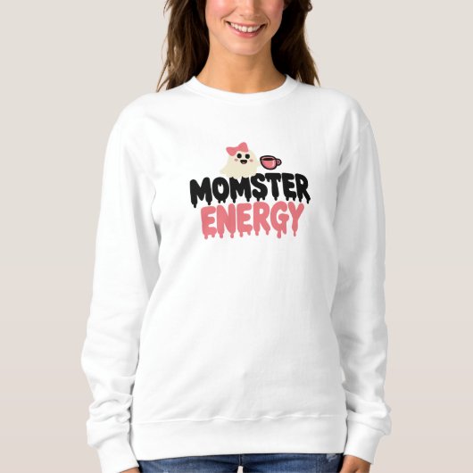 Momster Energy Schattige Spooky Halloween Ghost Trui (Voorkant)