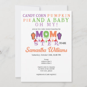 Momster Funny Halloween Mummy Witch Baby shower Kaart