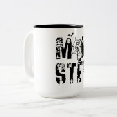 Momster Funny Halloween Spider Bat Graphic Tweekleurige Koffiemok (Voorkant links)