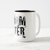 Momster Funny Halloween Spider Bat Graphic Tweekleurige Koffiemok (Voorkant rechts)