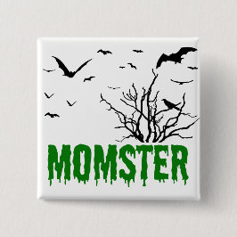 Momster Green Driving Font Flying Bats Button