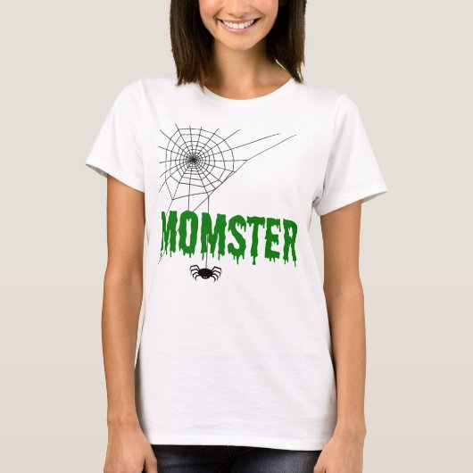 Momster Green Driving Font Spider Web T-shirt (Voorkant)
