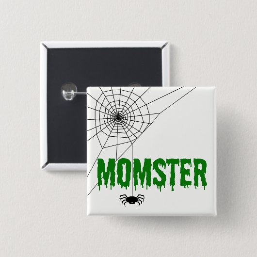 Momster Green Driving Font Spider Web Vierkante Button 5,1 Cm (Voorkant /achterkant)