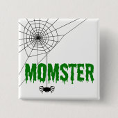 Momster Green Driving Font Spider Web Vierkante Button 5,1 Cm (Voorkant)