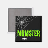 Momster Lime Green Driving Font Spider Web Magneet (Voorkant / Achterkant)