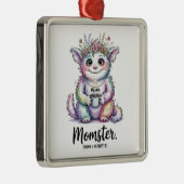 Momster. (Mom + Monster) Metalen Ornament (Rechts)
