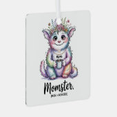 Momster. (Mom + Monster) Metalen Ornament (Voorkant Rechts)
