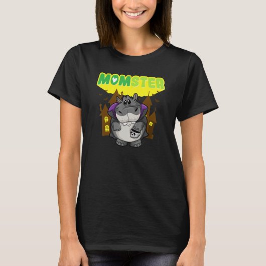 Momster Monster Ma Scary Halloween mammie Creepy C T-shirt (Voorkant)