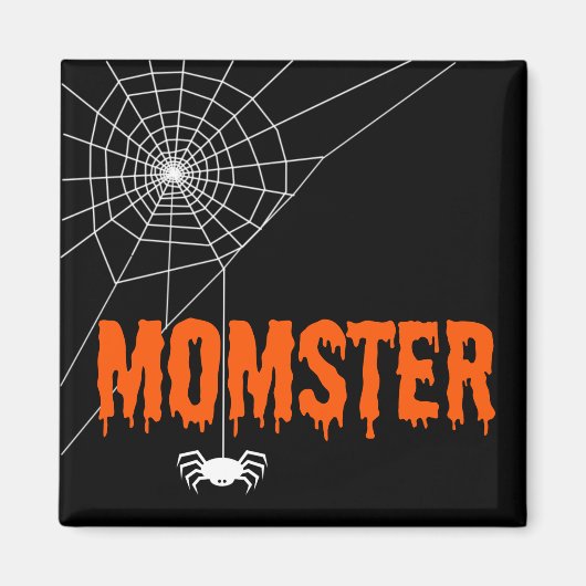 Momster Oranje Driving Font Spider Web Magneet (Voorkant)