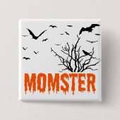 Momster Oranje druppelflesjes Button (Voorkant)