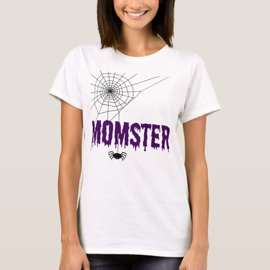 Momster Paars Drijvende fontspinnenweb T-shirt (Voorkant)