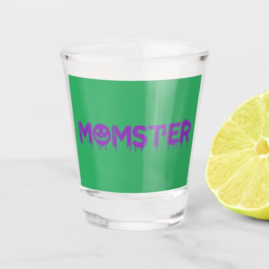 Momster Paarse versie Shot Glas (Voorkant)