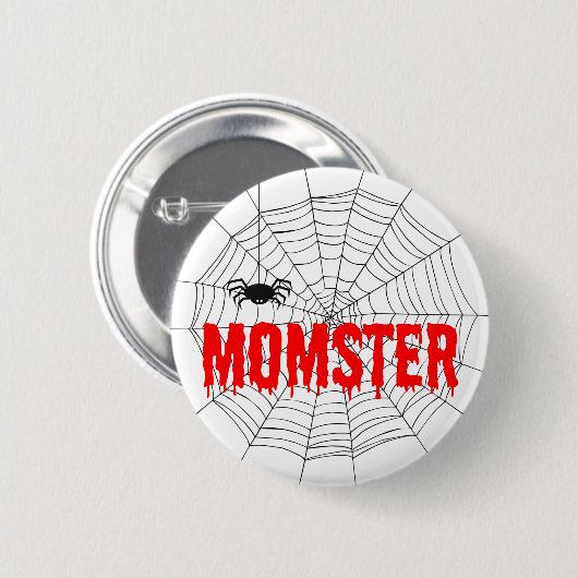 Momster Red Driving Font Spider Web Ronde Button 5,7 Cm (Voorkant /achterkant)