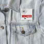 Momster Red Driving Font Spider Web Vierkante Button 5,1 Cm (In situ)