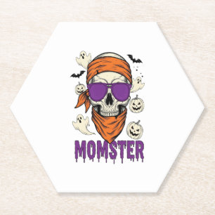 Momster schedel Grappig Halloween Mam Kartonnen Onderzetters
