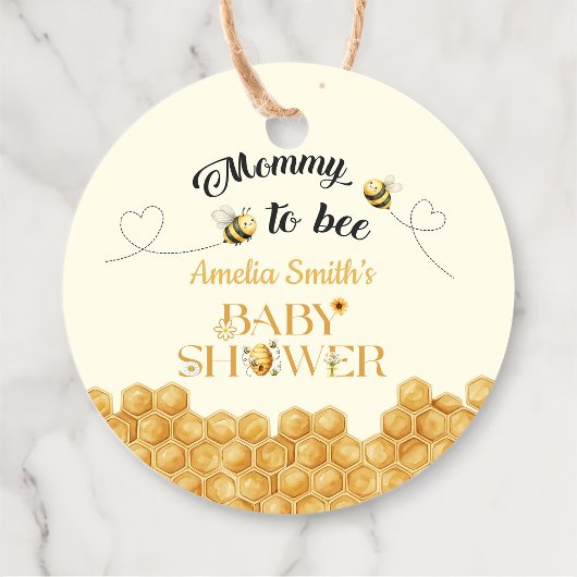 Momy To Bee Baby Shower  Bedankjes Labels