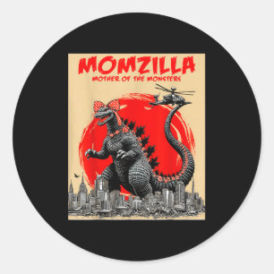 Momzilla moeder van monsters retro vintage mama ronde sticker