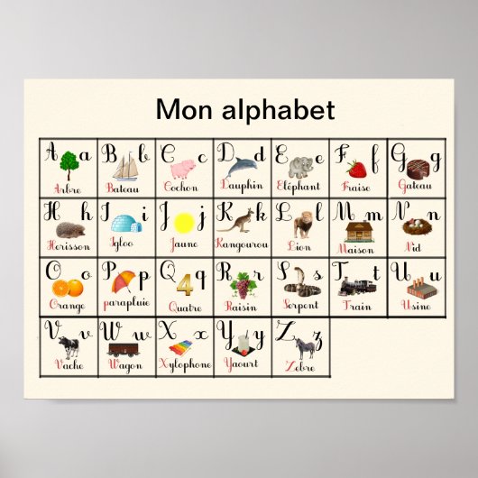 Mon-alfabet-Poster (halfglanzend) Poster (Voorkant)