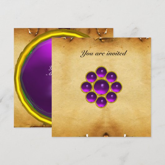 MON amethist paars perkament Kaart (Voorkant / Achterkant)