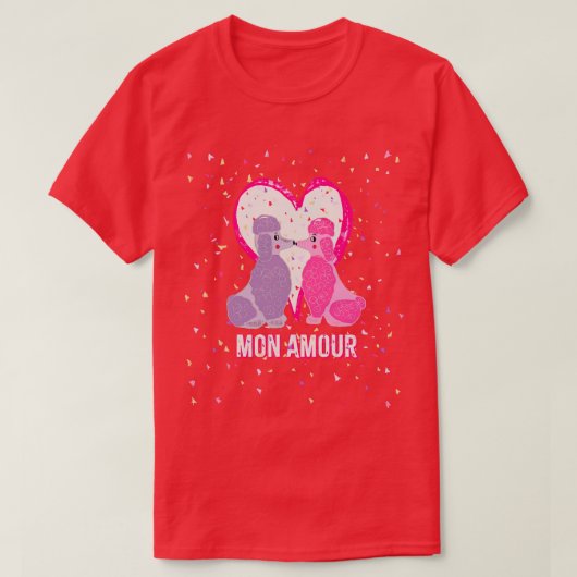 Mon Amour Franse poedel Happy Valentijnsdag shirt (Design voorkant)