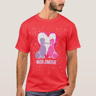 Mon Amour Franse poedel Happy Valentijnsdag shirt