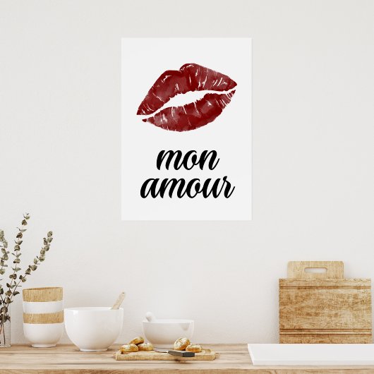 Mon amour lippen poster (Keuken)