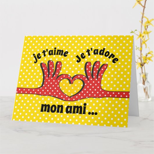 Mon Amour Masc. Vouwkaart met groet Kaart (Gele Bloem)