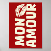 Mon Amour Retro Typografie Print | Franse Liefde (Voorkant)