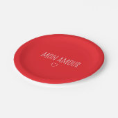 'Mon Amour' Romantic Red White Valentine's Day Papieren Bordje (Gekanteld)