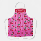 Mon Cheri-bessen Hartpatroon Aangepaste Rood Roze Schort (Voorkant)