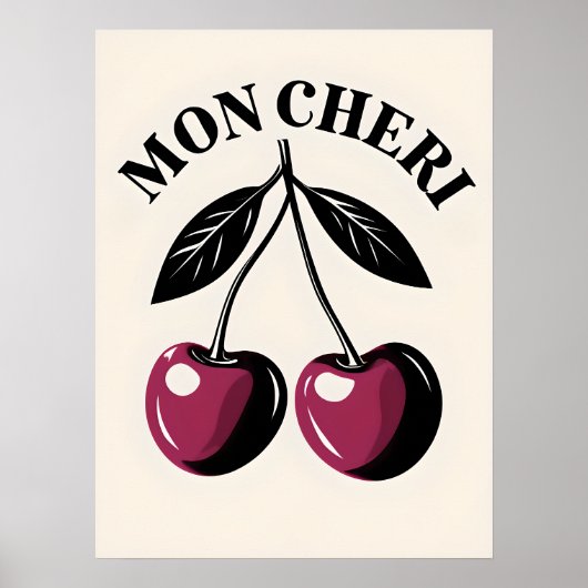 Mon Cheri Cherry Pop Art Poster (Voorkant)