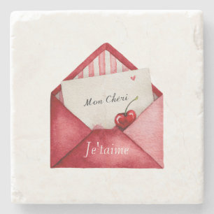 Mon Cheri (mijn schat) Je'taime (ik hou van je) Stenen Onderzetter