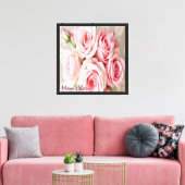 Mon Cheri Roze Rozen Canvas Afdruk (Insitu (Woonkamer))