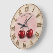 Mon Chérie Cherry Romantic French Quote Grote Klok (Hoek)