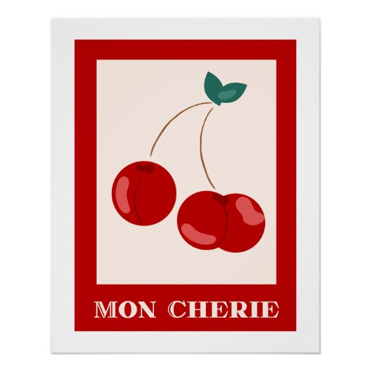 Mon Cherie Franse minimalistische chique muurkunst Perfect Poster (Voorkant)