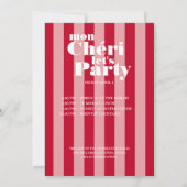 Mon Cherie Let's Party Cherry Red Bold Stripe Kaart (Achterkant)