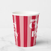 Mon Cherie Let's Party Cherry Red Bold Stripe Papieren Bekers (Rechts)