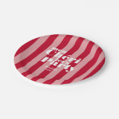 Mon Cherie Let's Party Cherry Red Bold Stripe Papieren Bordje (Gekanteld)
