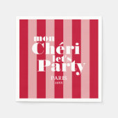 Mon Cherie Let's Party Cherry Red Bold Stripe Servet (Voorkant)