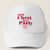 Mon Cherie Let's Party Cherry Red Bold Trucker Pet (Voorkant)