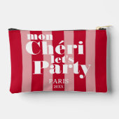 Mon Cherie Let's Party Kersenrood Vette Streep Etui (Achterkant)