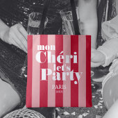 Mon Cherie Let's Party Kersenrood Vette Streep Tote Bag