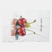 Mon Cherry, twee kersen waterverf aanpasbaar Theedoek (Horizontaal)