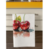 Mon Cherry, twee kersen waterverf aanpasbaar Theedoek