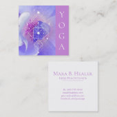 *~* Mon Closmic Blue Roos Sacred Geometry Vierkante Visitekaartje (Voorkant / Achterkant)